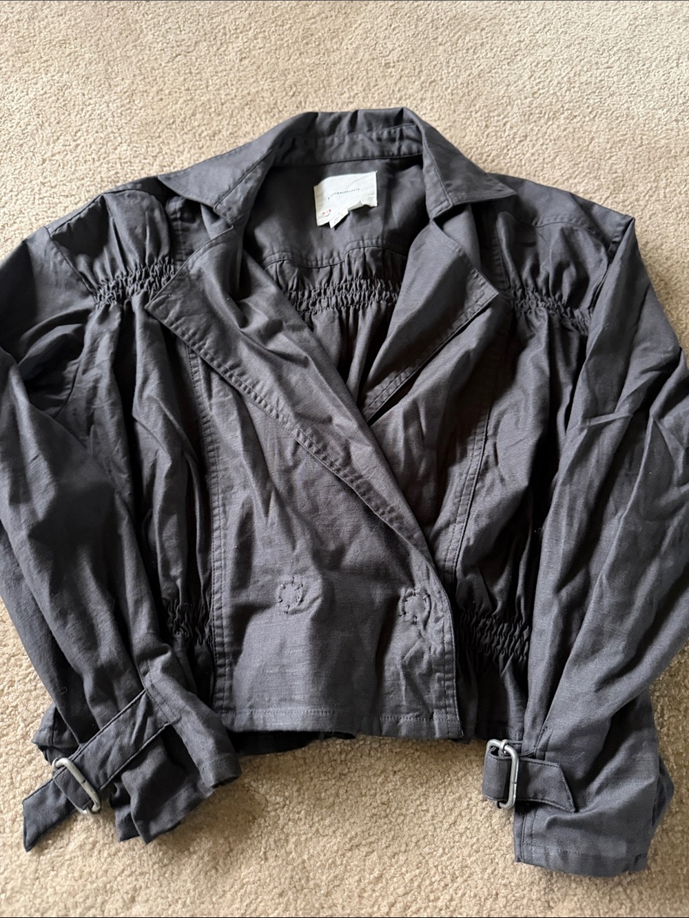Women's Charcoal Cropped Utility Jacket
